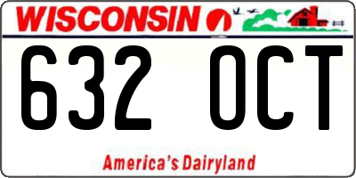 WI license plate 632OCT