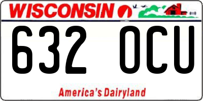 WI license plate 632OCU