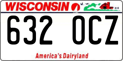 WI license plate 632OCZ