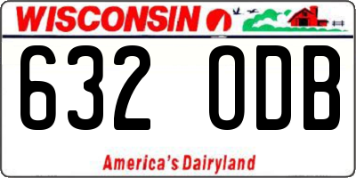 WI license plate 632ODB