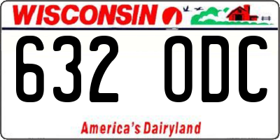 WI license plate 632ODC