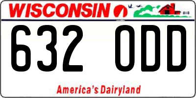 WI license plate 632ODD