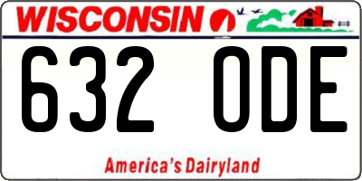 WI license plate 632ODE
