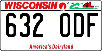 WI license plate 632ODF