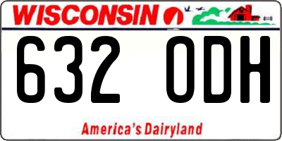 WI license plate 632ODH