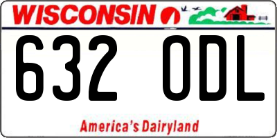 WI license plate 632ODL