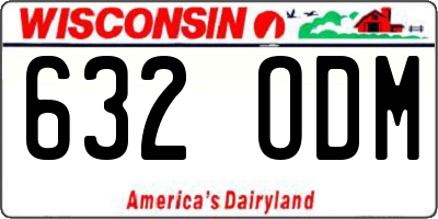 WI license plate 632ODM