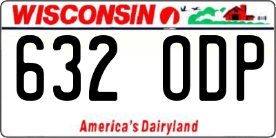 WI license plate 632ODP