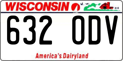WI license plate 632ODV