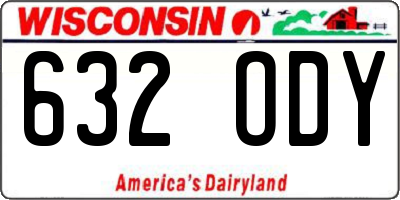 WI license plate 632ODY