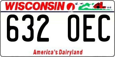 WI license plate 632OEC