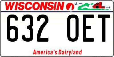 WI license plate 632OET