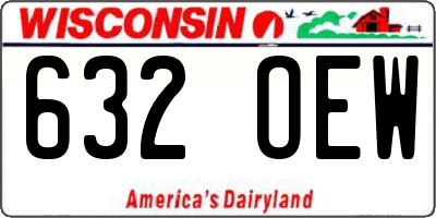 WI license plate 632OEW