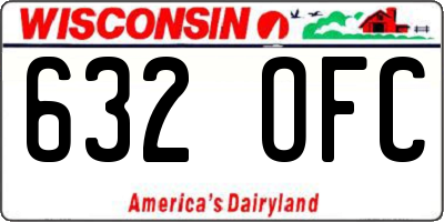 WI license plate 632OFC