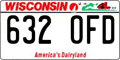 WI license plate 632OFD