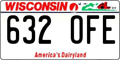 WI license plate 632OFE