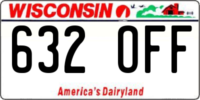 WI license plate 632OFF