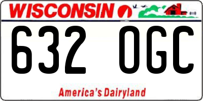 WI license plate 632OGC