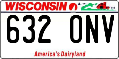 WI license plate 632ONV