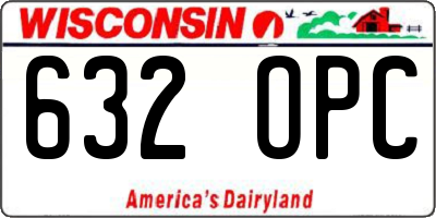 WI license plate 632OPC