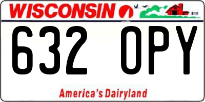 WI license plate 632OPY