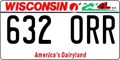 WI license plate 632ORR