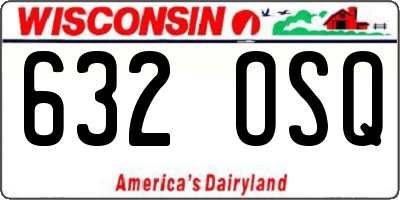WI license plate 632OSQ