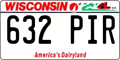 WI license plate 632PIR