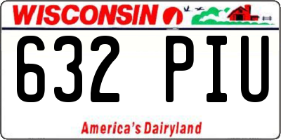 WI license plate 632PIU