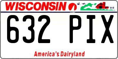 WI license plate 632PIX