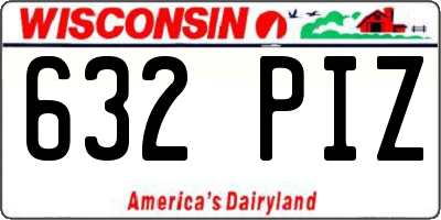 WI license plate 632PIZ