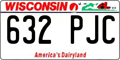 WI license plate 632PJC