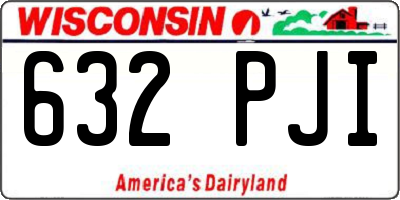 WI license plate 632PJI
