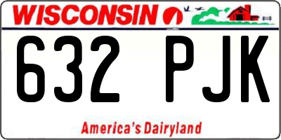 WI license plate 632PJK