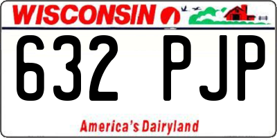 WI license plate 632PJP