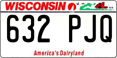 WI license plate 632PJQ