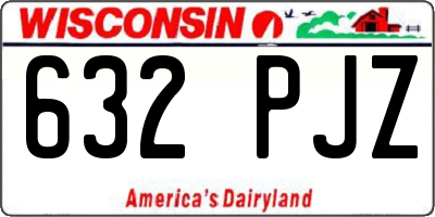 WI license plate 632PJZ