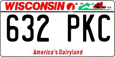 WI license plate 632PKC