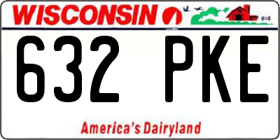 WI license plate 632PKE