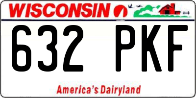 WI license plate 632PKF