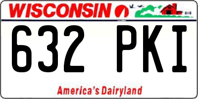 WI license plate 632PKI