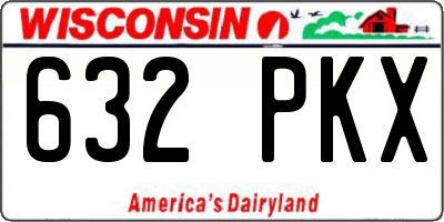 WI license plate 632PKX