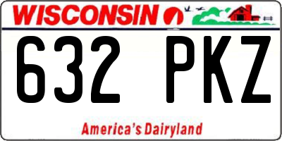WI license plate 632PKZ