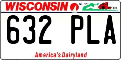 WI license plate 632PLA