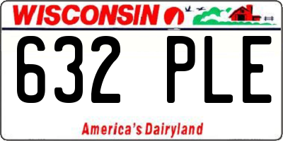 WI license plate 632PLE