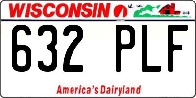WI license plate 632PLF