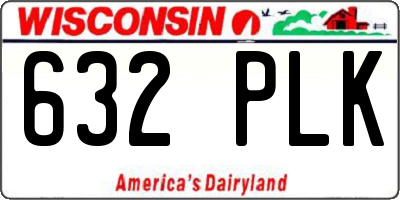 WI license plate 632PLK
