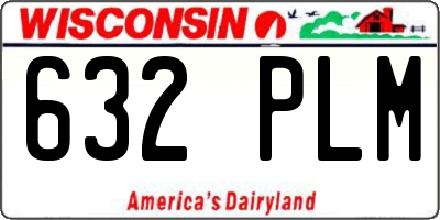 WI license plate 632PLM