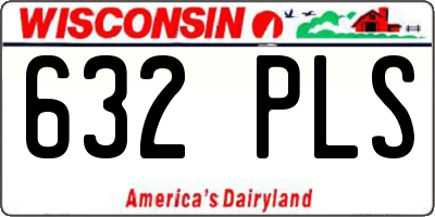 WI license plate 632PLS