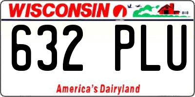 WI license plate 632PLU